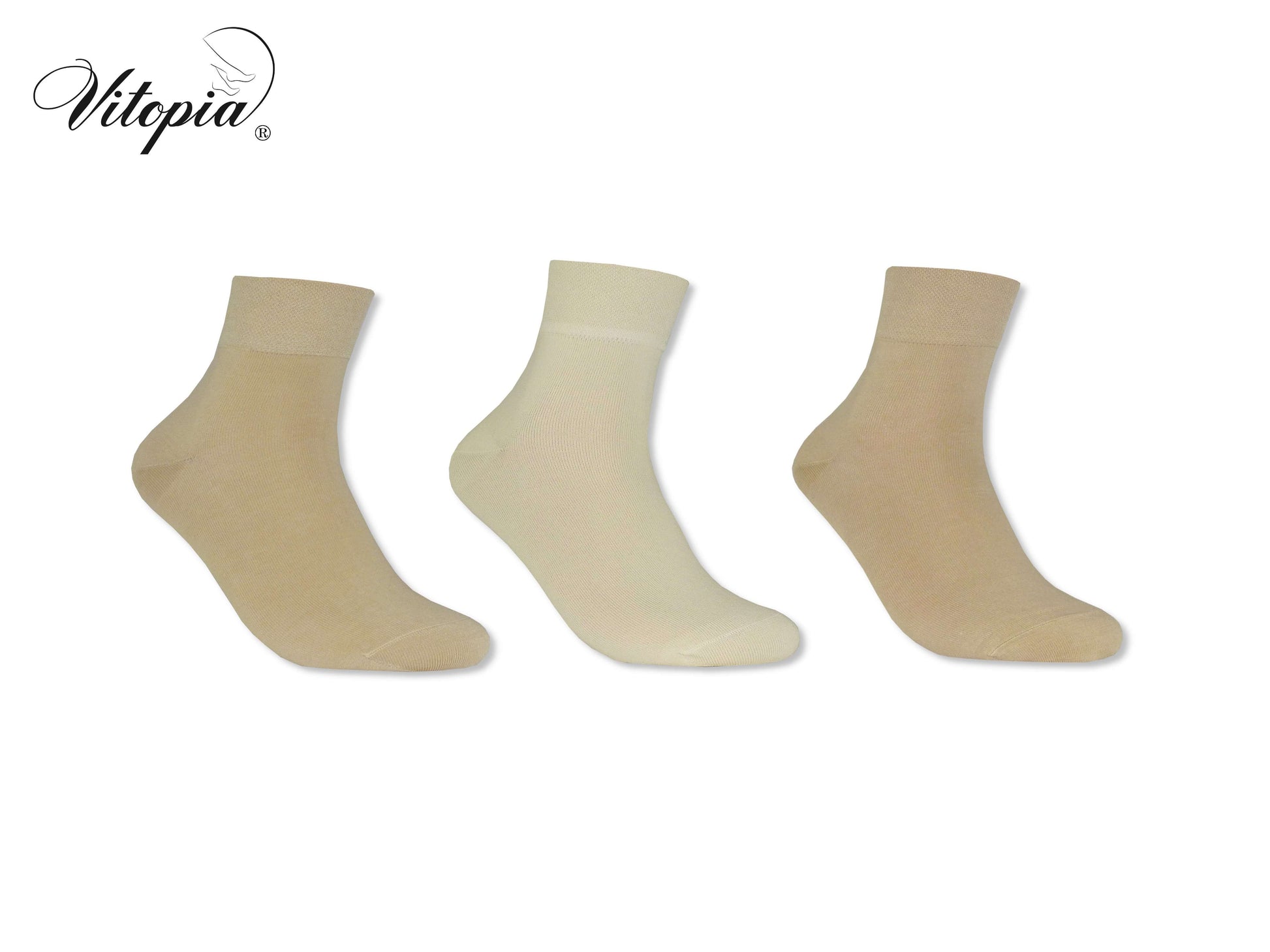 Herren Kurzsocken ohne Gummi 6x Beigetöne Baumwolle Herren Kurzsocken Kurzschaft - www.Vitopia-Socken.de